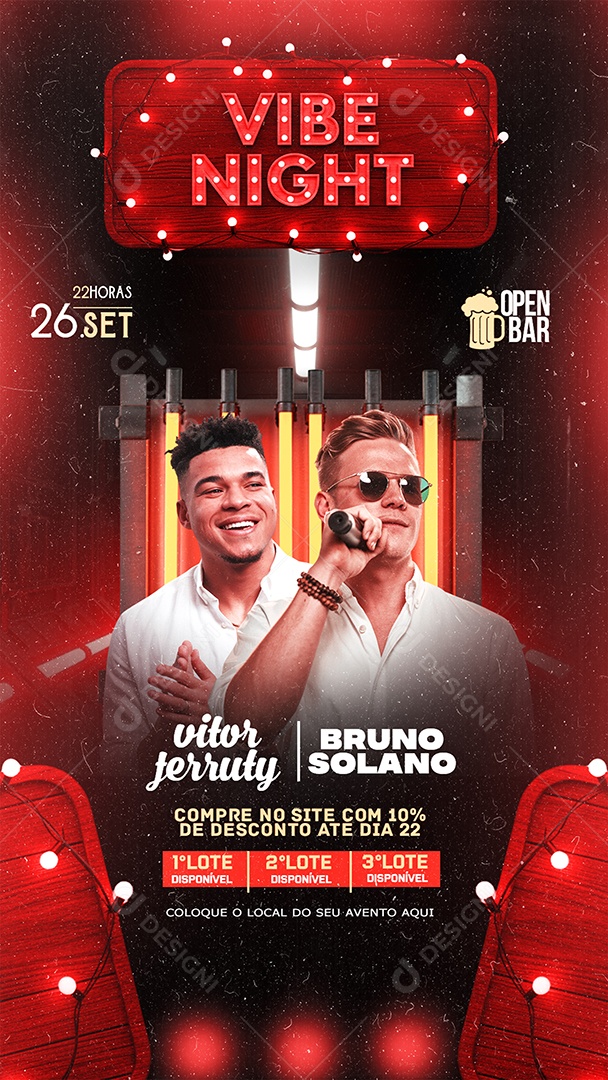 Flyer Story Vibe Night Social Media PSD Editável