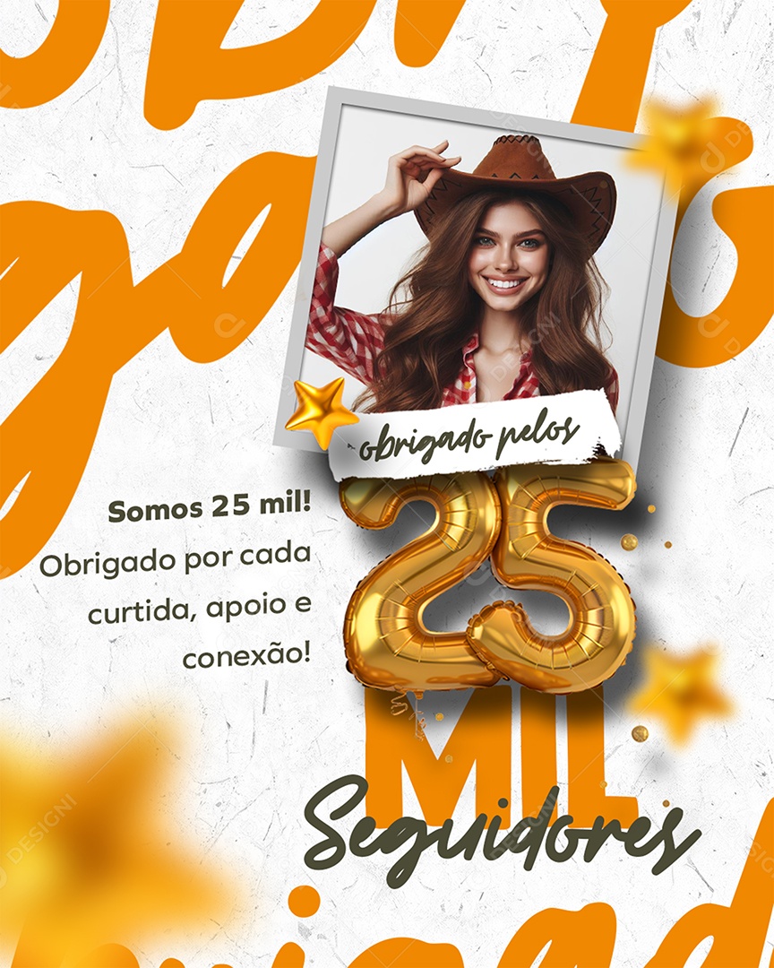 Somos 25 Mil Seguidores Feed Social Media PSD Editável