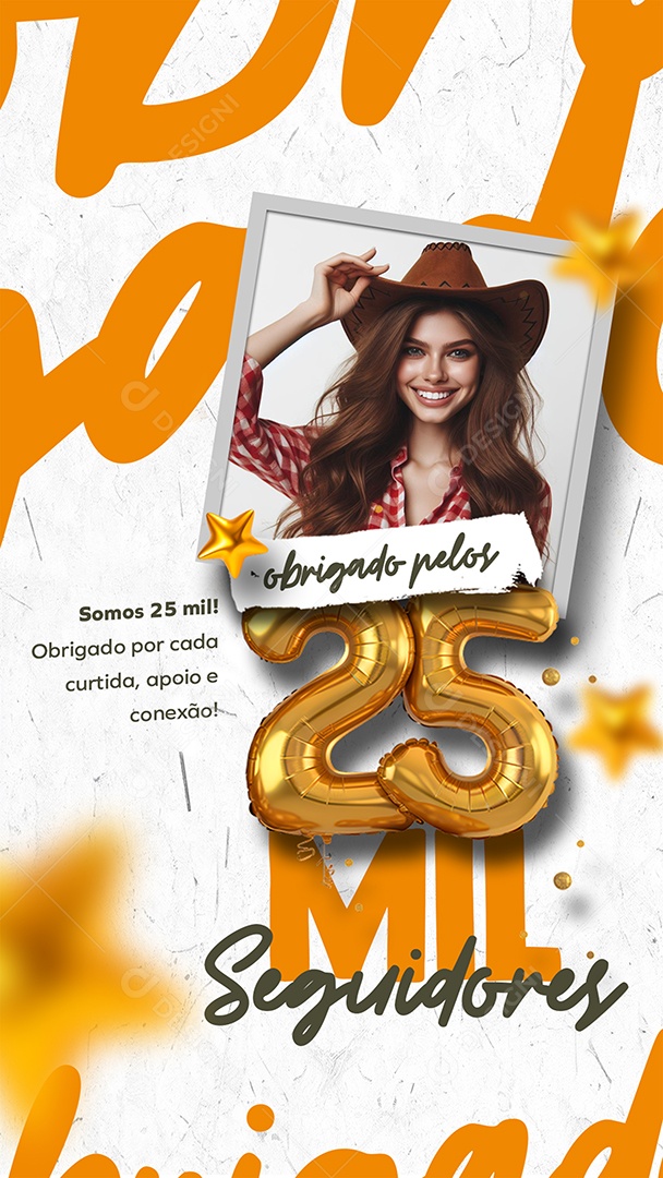 Somos 25 Mil Seguidores Story Social Media PSD Editável