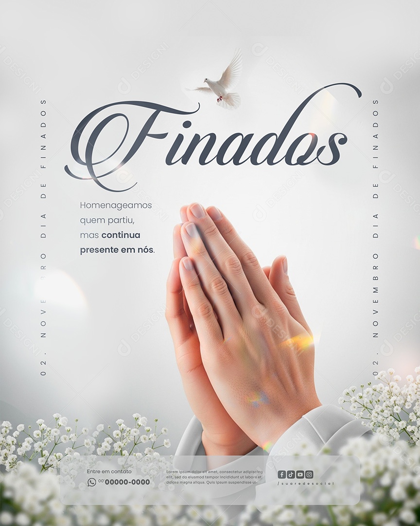 Dia de Finados 02 de Novembro Social Media PSD Editável