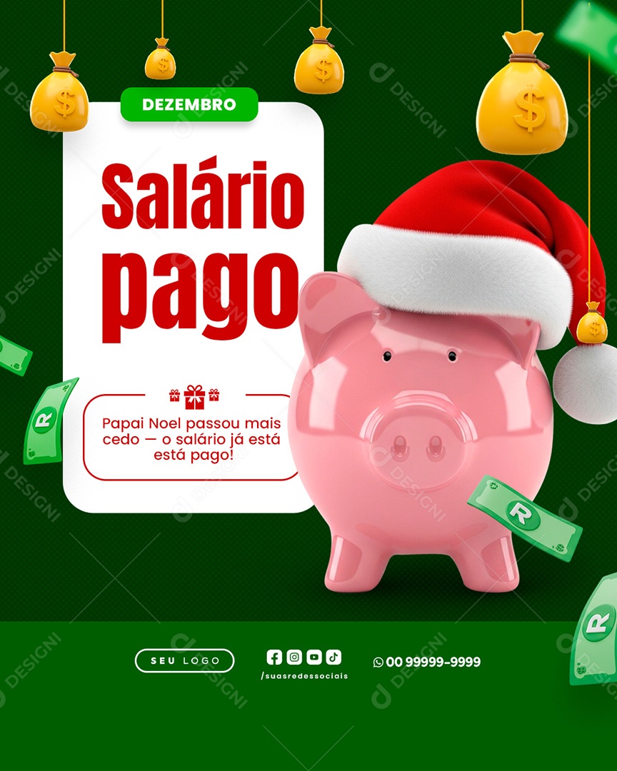 Prefeitura Salário Pago Social Media PSD Editável