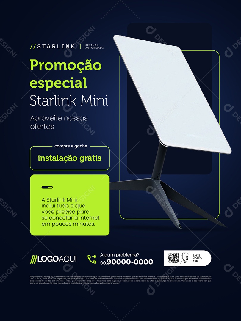 Telecom Promoção Especial Starlink Mini Social Media PSD Editável