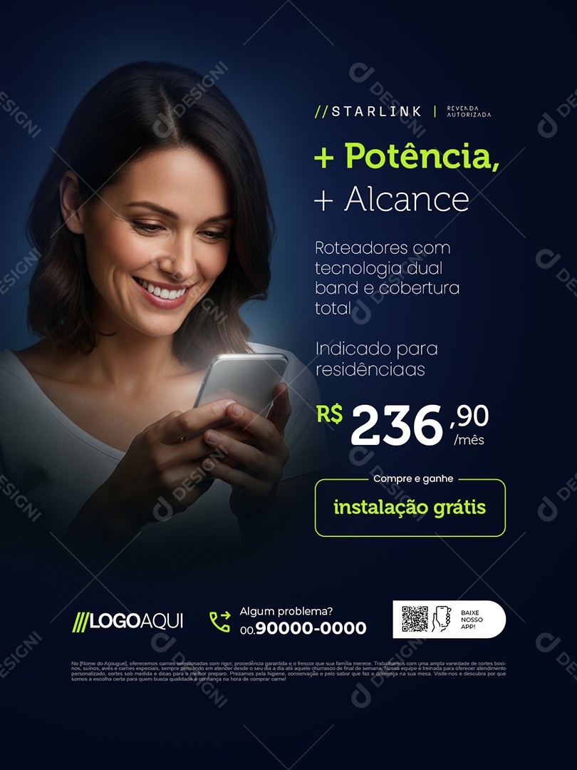 Telecom Potência Alcance Social Media PSD Editável