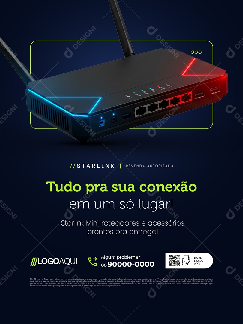 Telecom Tudo Pra Sua Conexão em Um Só Lugar Social Media PSD Editável
