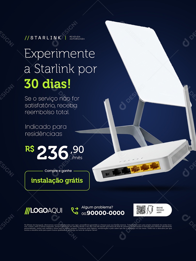 Telecom Experimente a Starlink Social Media PSD Editável