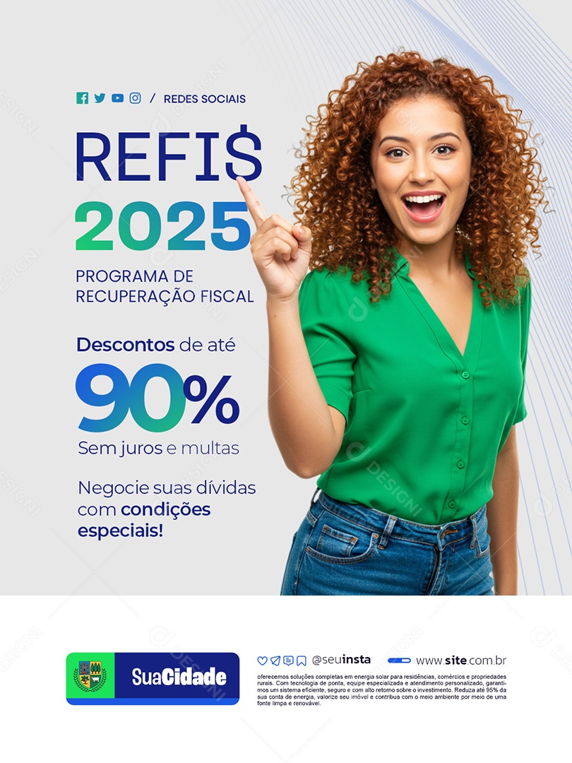 Refis 2025 Negocie Suas Dívidas com Condições Especiais Social Media PSD Editável