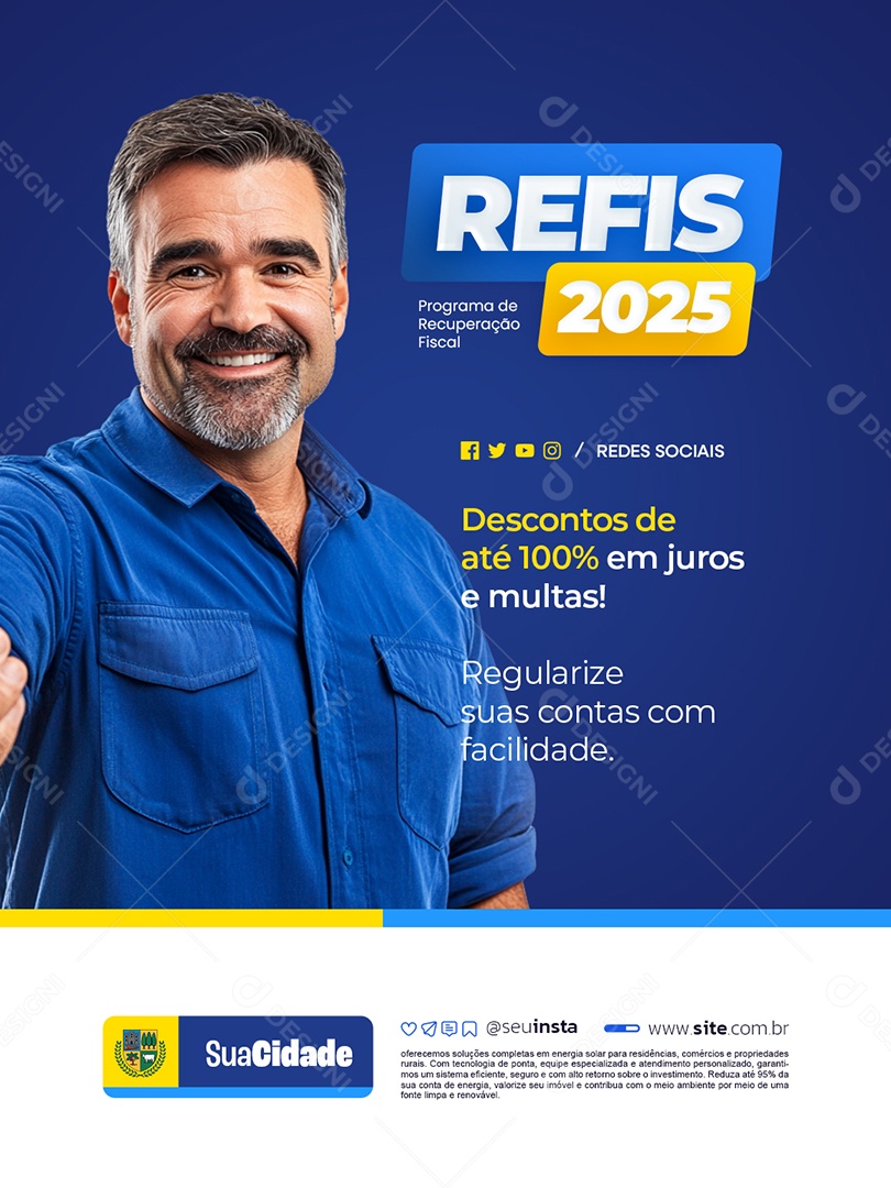 Refis 2025 Regularize Suas Contas com Facilidade Social Media PSD Editável