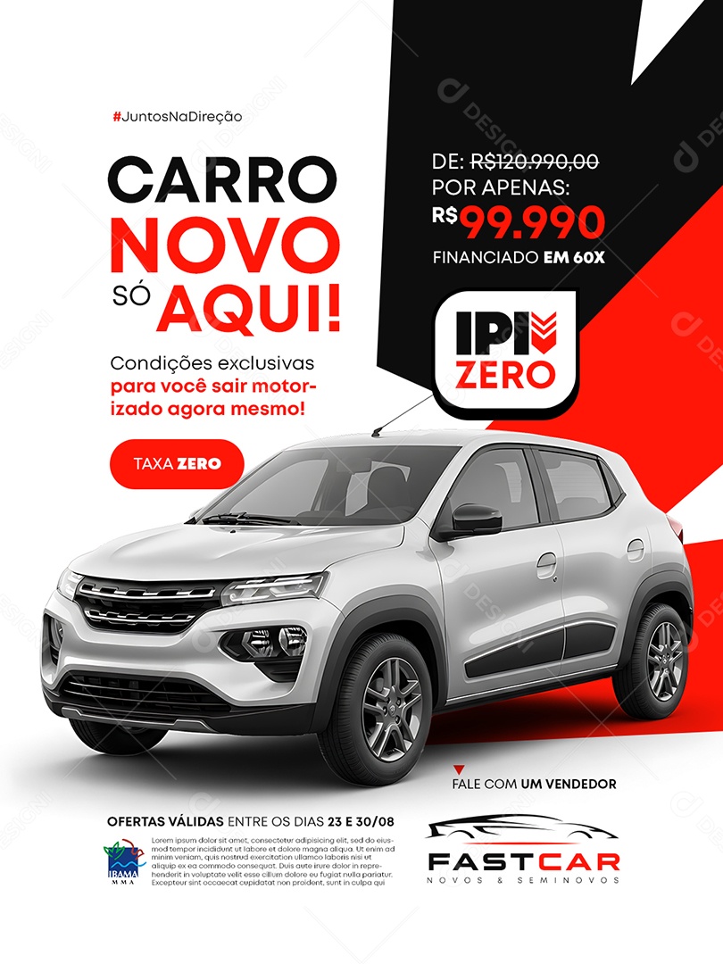 Concessionária Carro Novo Só Aqui Social Media PSD Editável