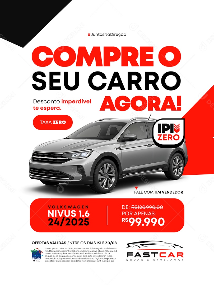 Concessionária Compre O Seu Carro Agora Social Media PSD Editável