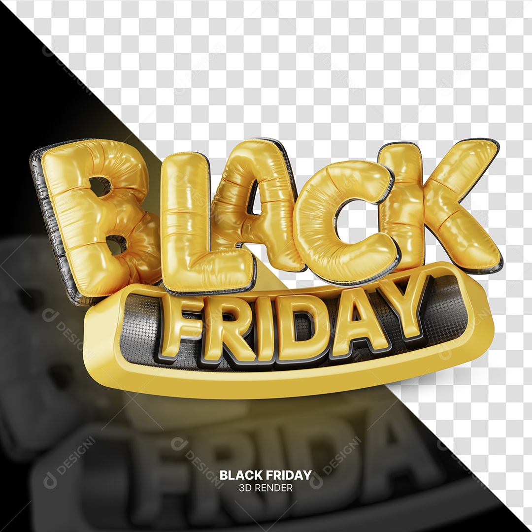 Black Friday Selo 3D Para Composição PSD