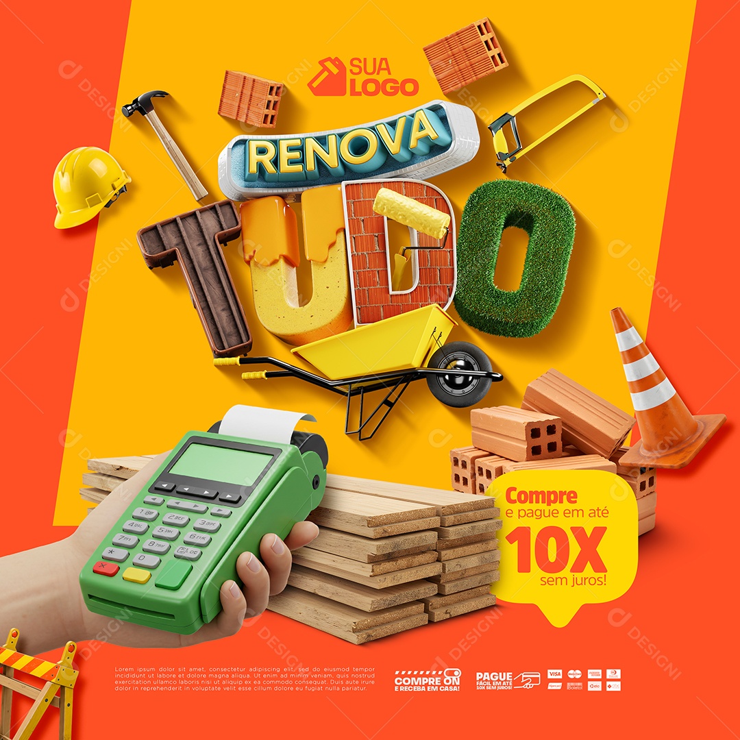 Renova Tudo Post Social Media PSD Editável