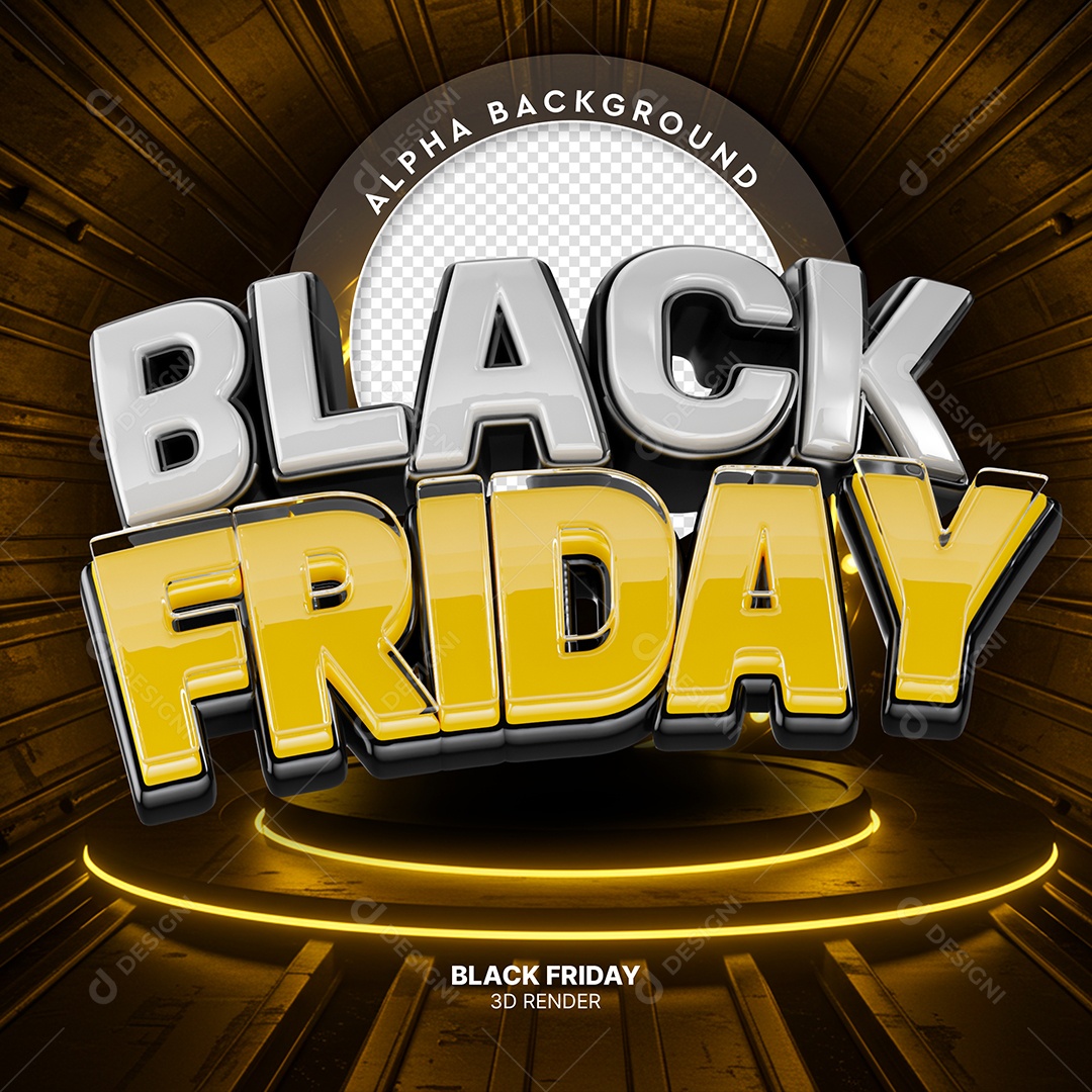 Selo 3D Black Friday Para Composição PSD