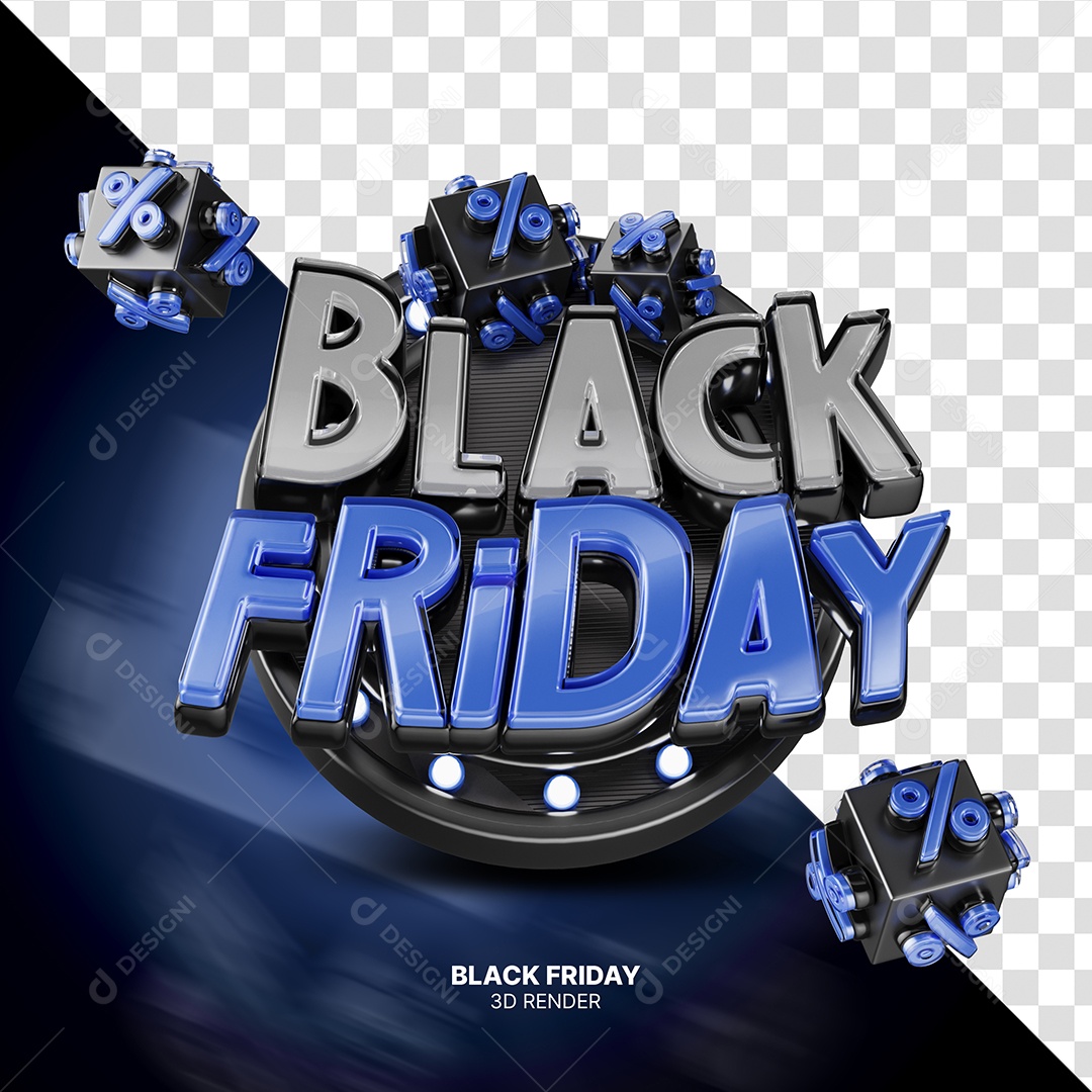 Selo 3D Black Friday Para Composição PSD