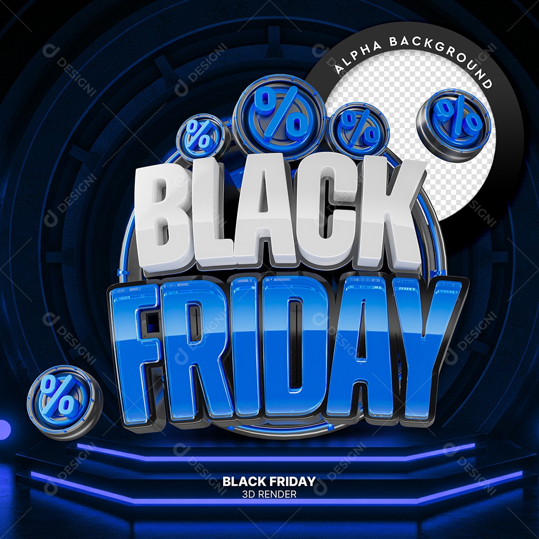 Selo 3D Black Friday Para Composição PSD