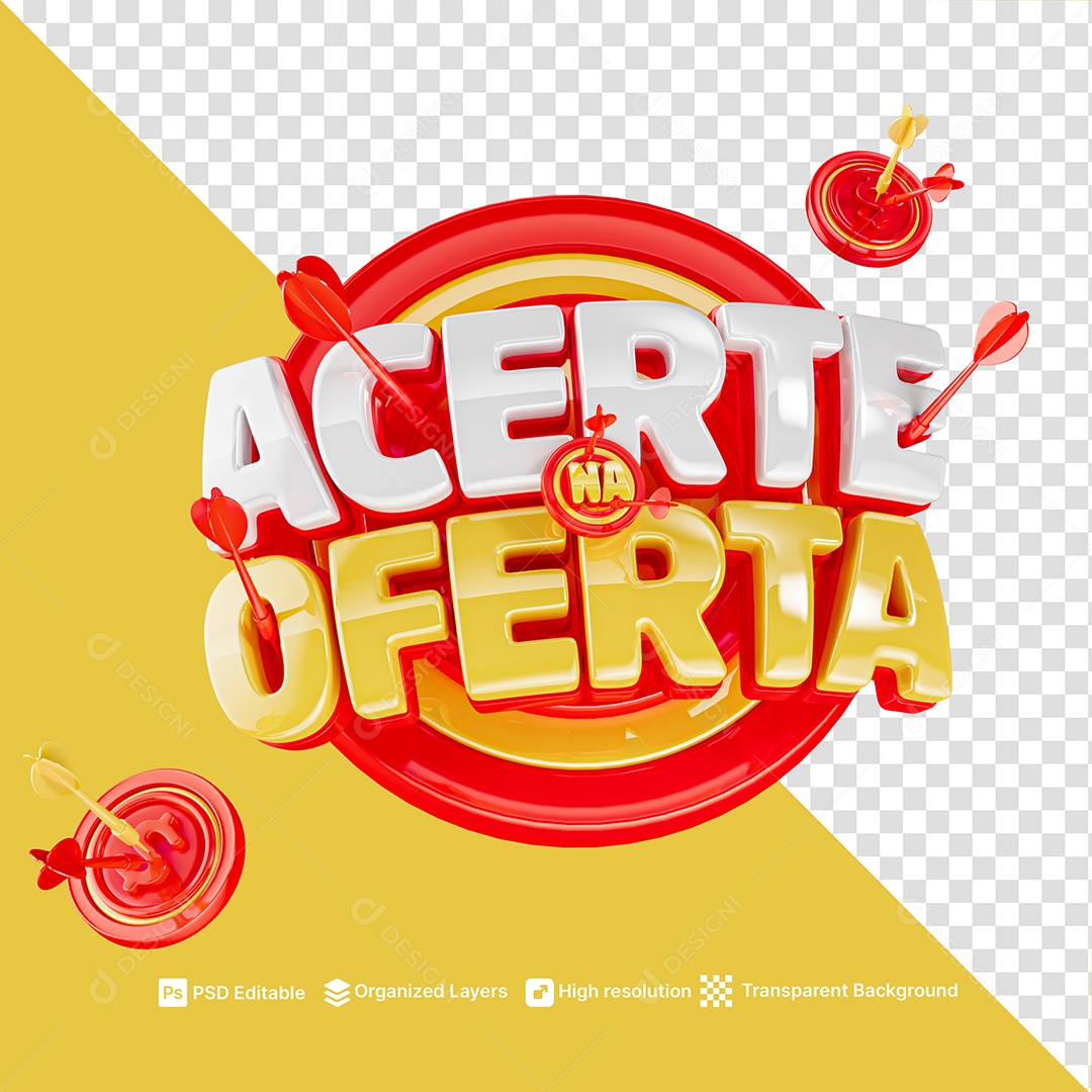 Selo Acerte na Oferta Estilo Realista Para Composição PSD