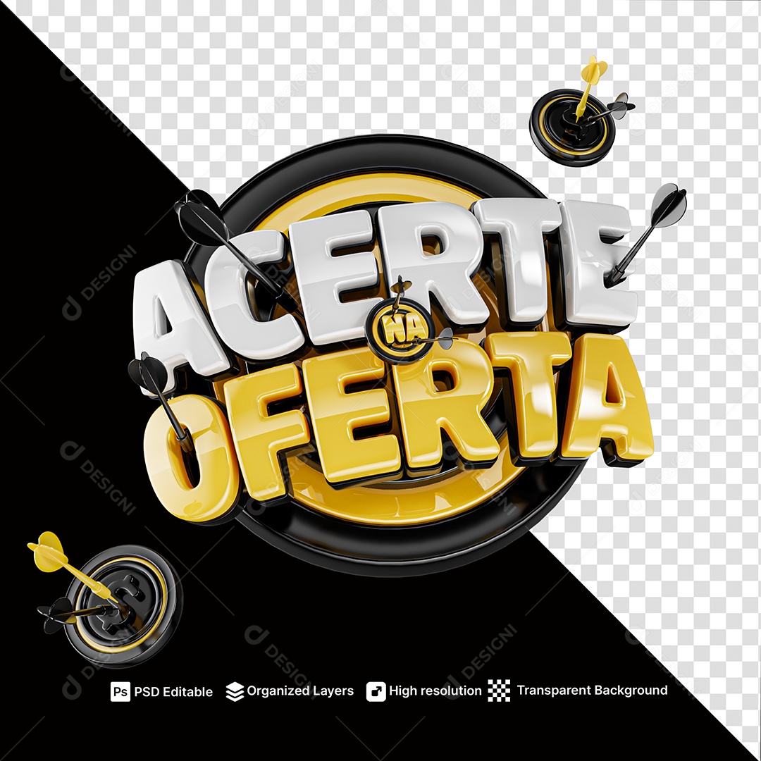 Selo Acerte na Oferta Estilo Realista Para Composição PSD