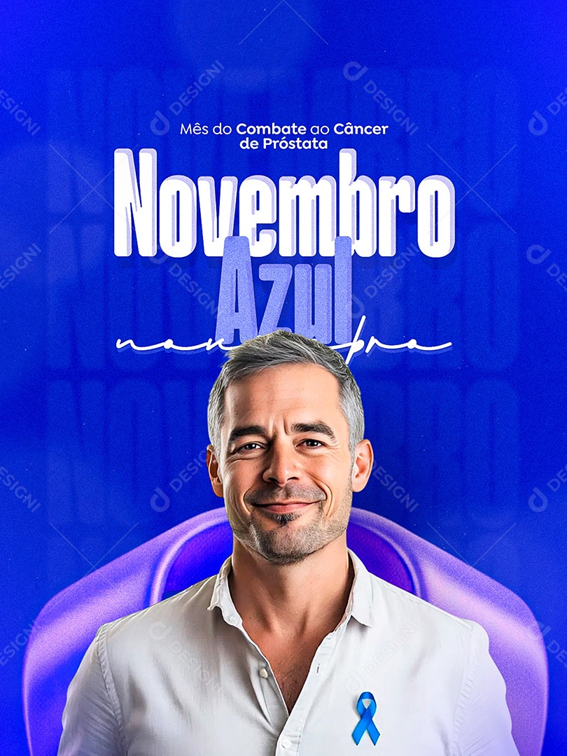 Novembro Azul Mês de Combate ao Câncer de Próstata Social Media PSD Editável