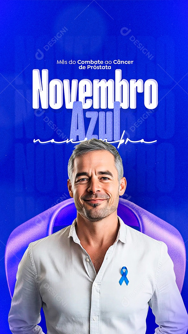 Story Novembro Azul Mês do Combate ao Câncer de Próstata Social Media PSD Editável