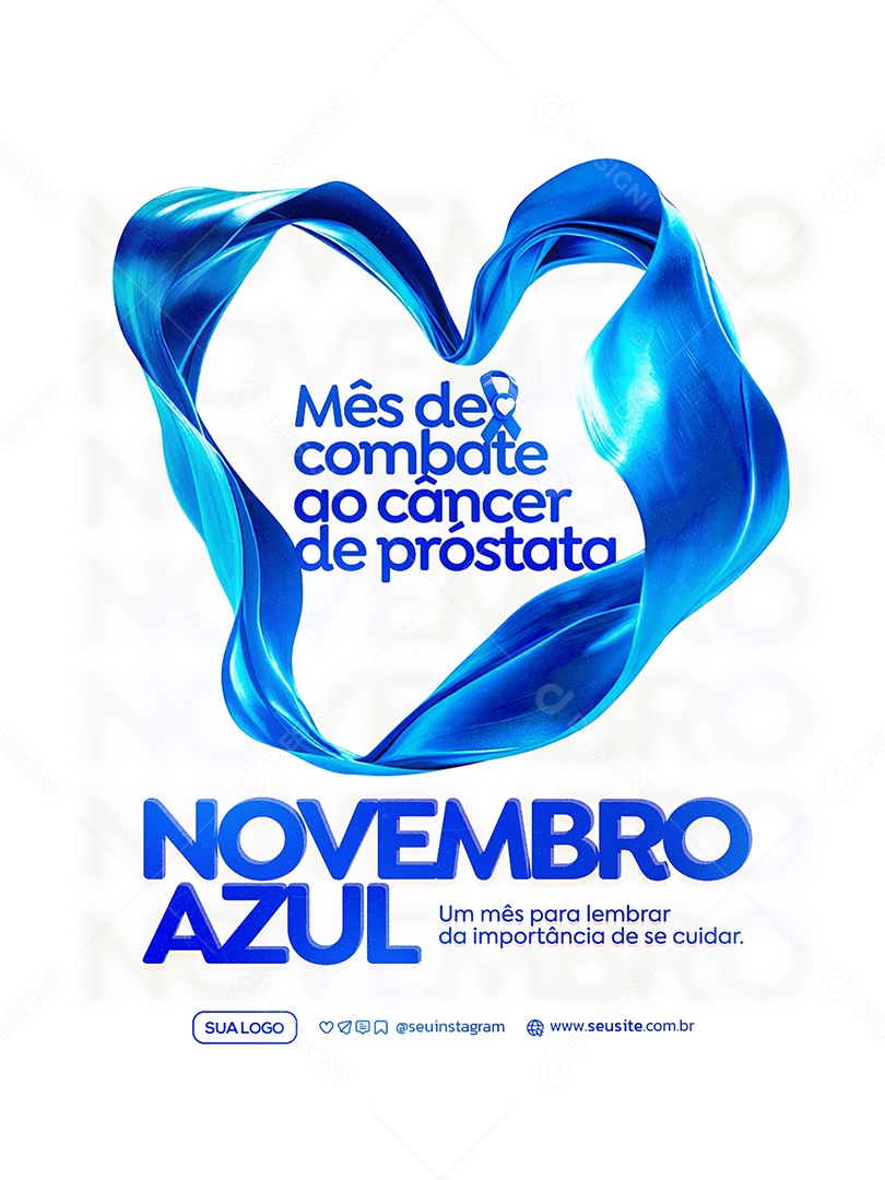 Novembro Azul Mês de Combate ao Câncer de Próstata Social Media PSD Editável