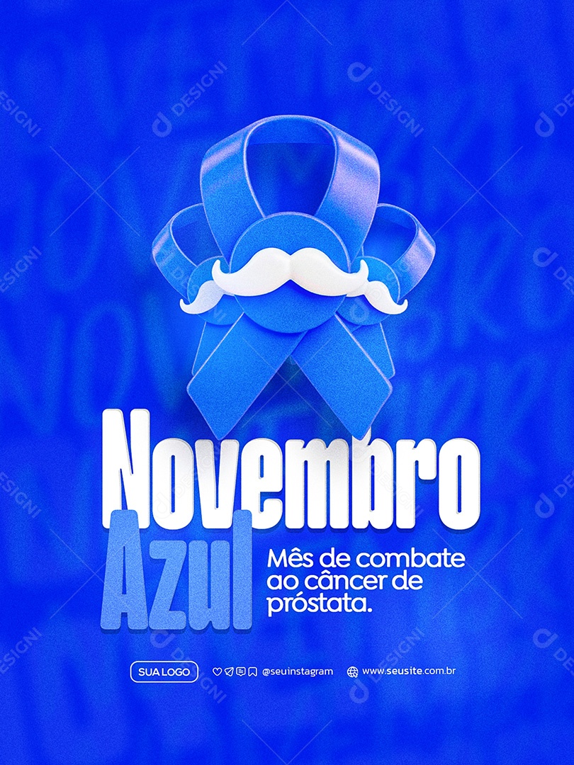 Novembro Azul Mês de Combate ao Câncerde Próstata Social Media PSD Editável