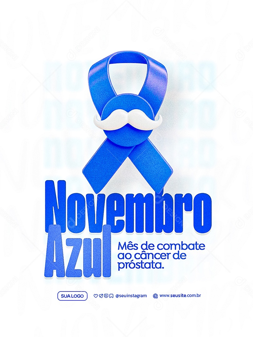 Novembro Azul Mês de Combate Ao Cãncer de Próstata Social Media PSD Editávelv