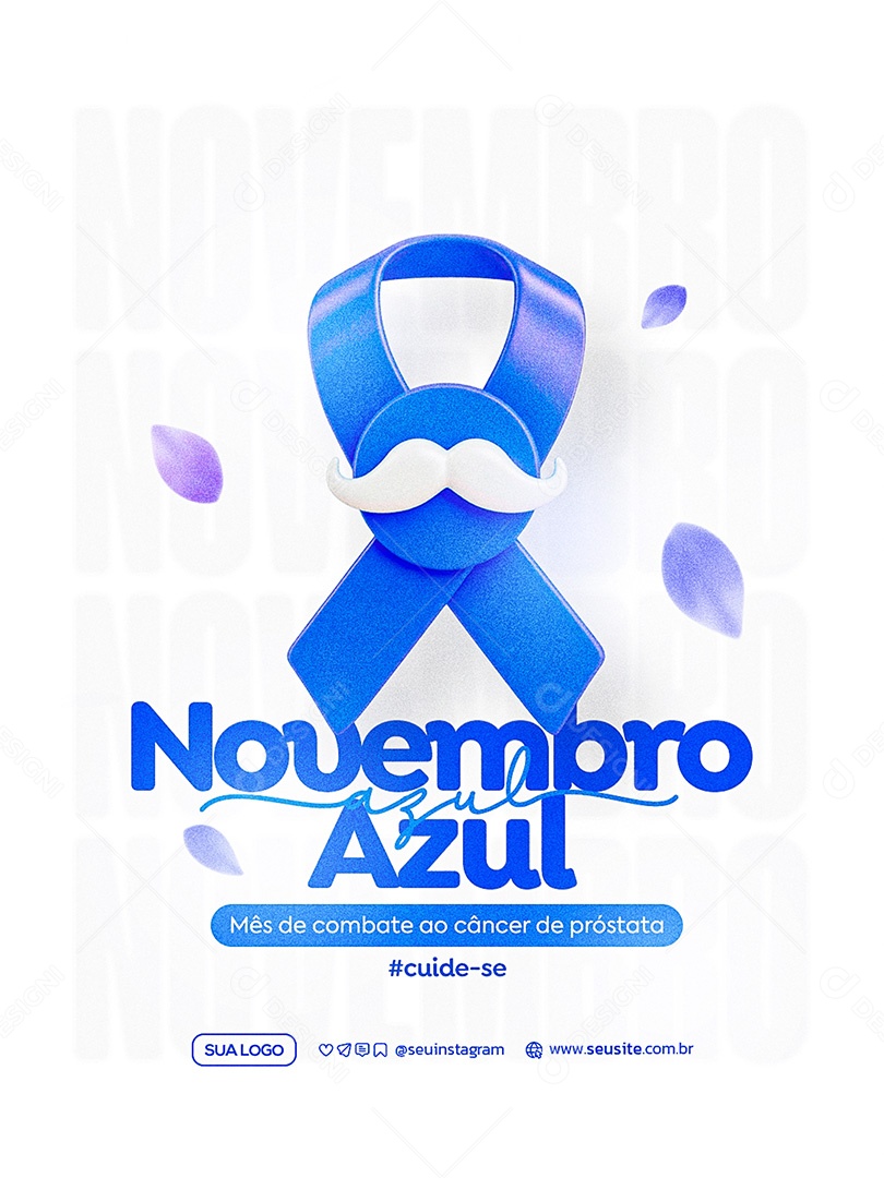 Novembro Azul Mês de Combate ao Câncer de Próstata Social Media PSD Editável