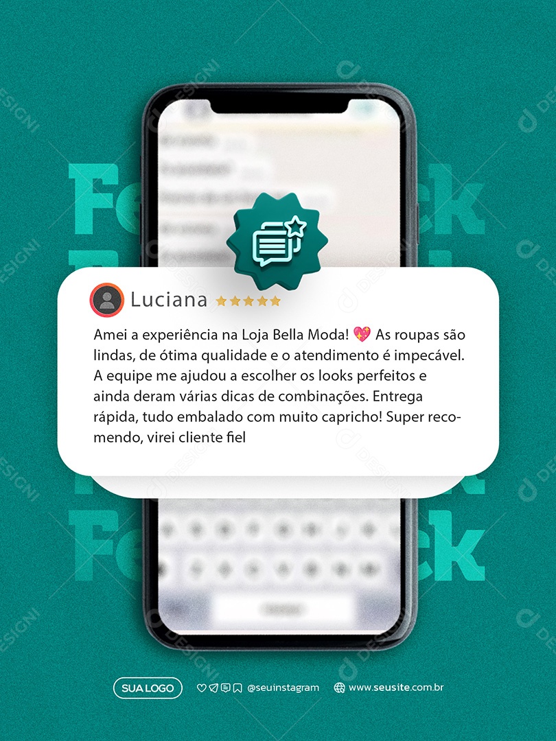 Feedback Avaliações Social Mwedia PSD Editável