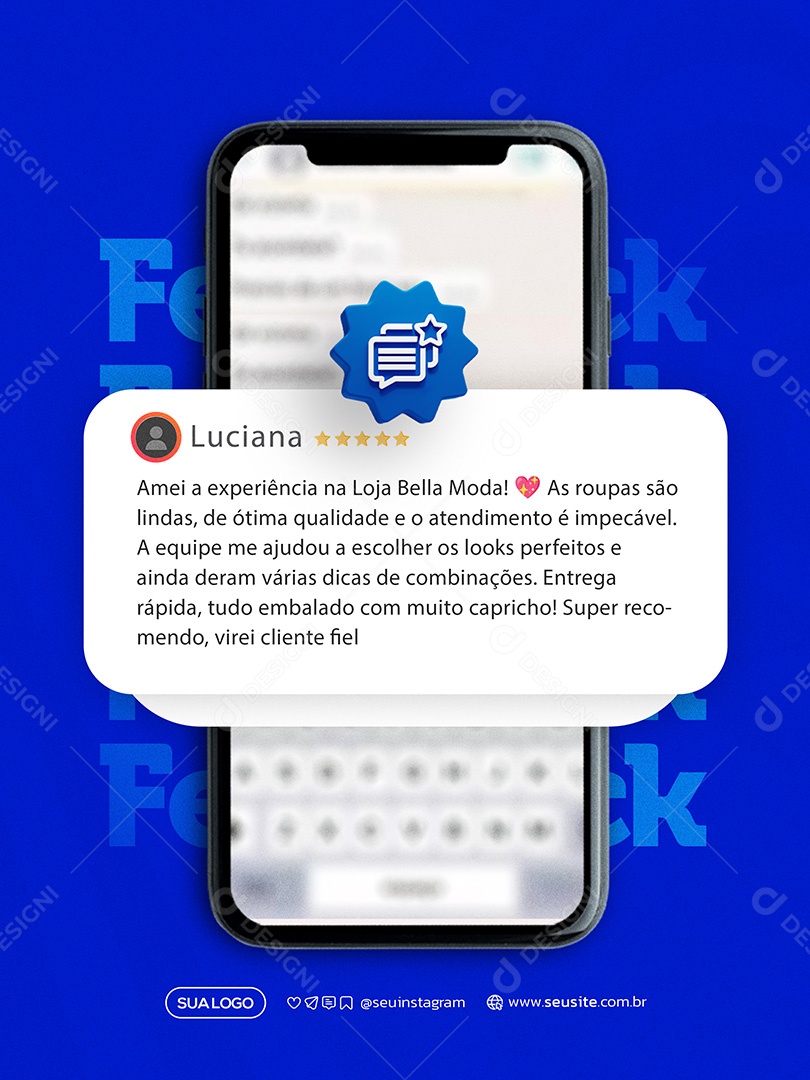 Feedback de Avaliações Social Mwedia PSD Editável