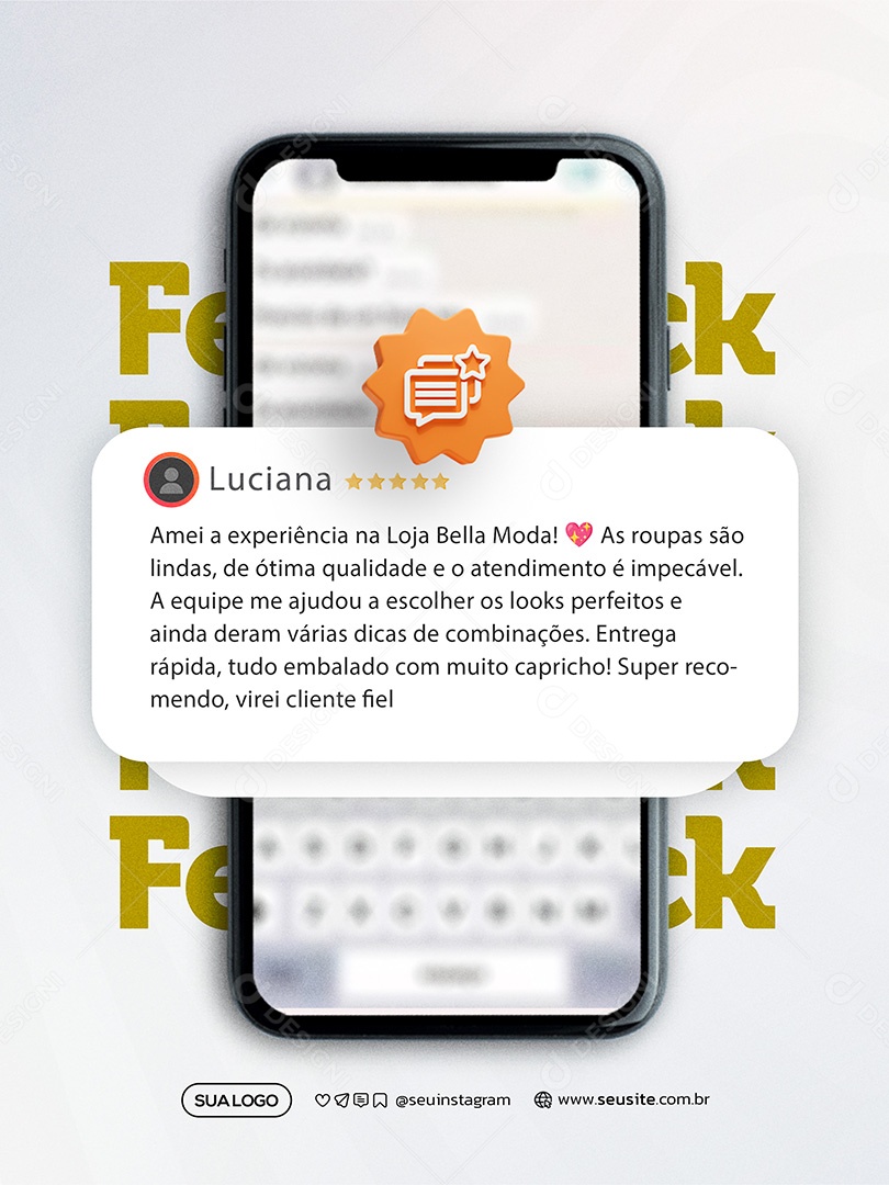 Feedback Avaliações Social Mwedia PSD Editável