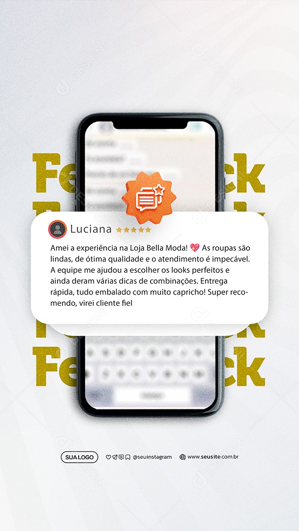 Stroy Feedback Avaliações Social Mwedia PSD Editável