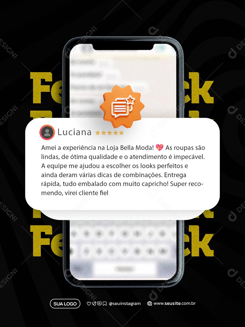 Feedback Avaliações Social Mwedia PSD Editável