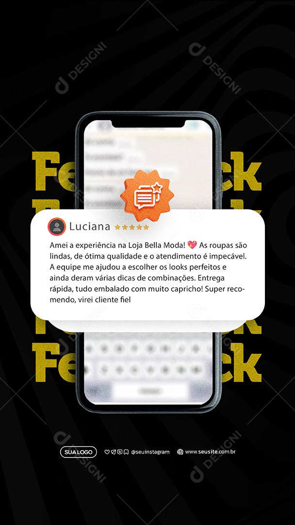 Stroy Feedback Avaliações Voirtual Social Mwedia PSD Editável