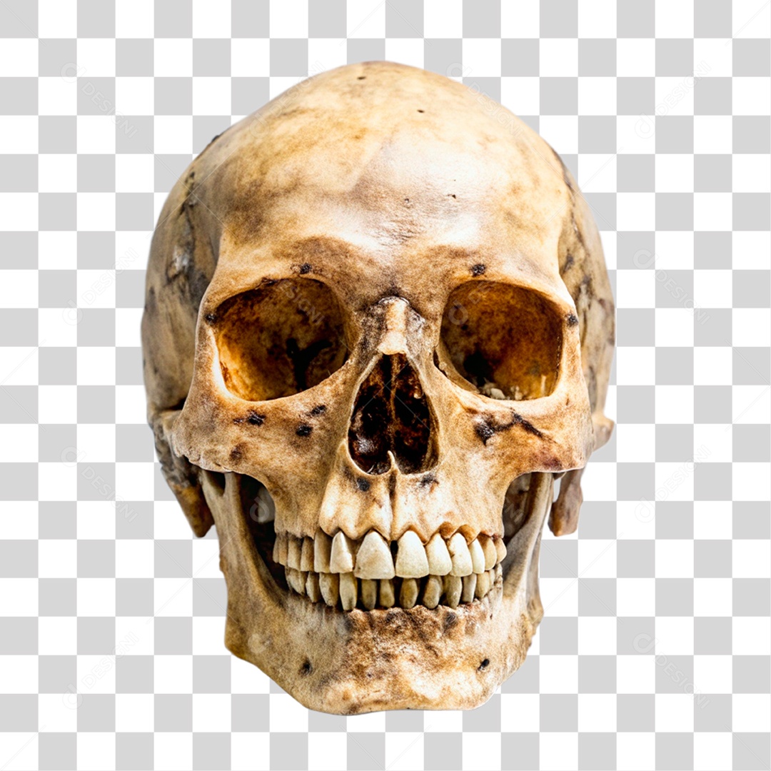 Caveira Antiga PNG Transparente