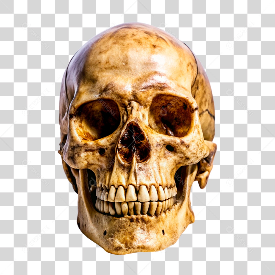 Caveira Antiga PNG Transparente