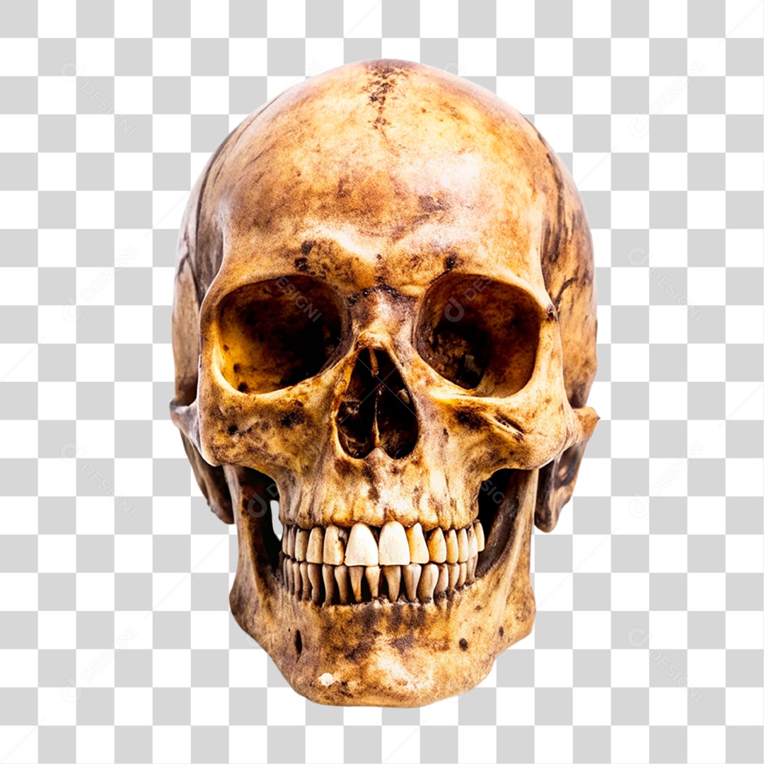 Caveira Antiga PNG Transparente