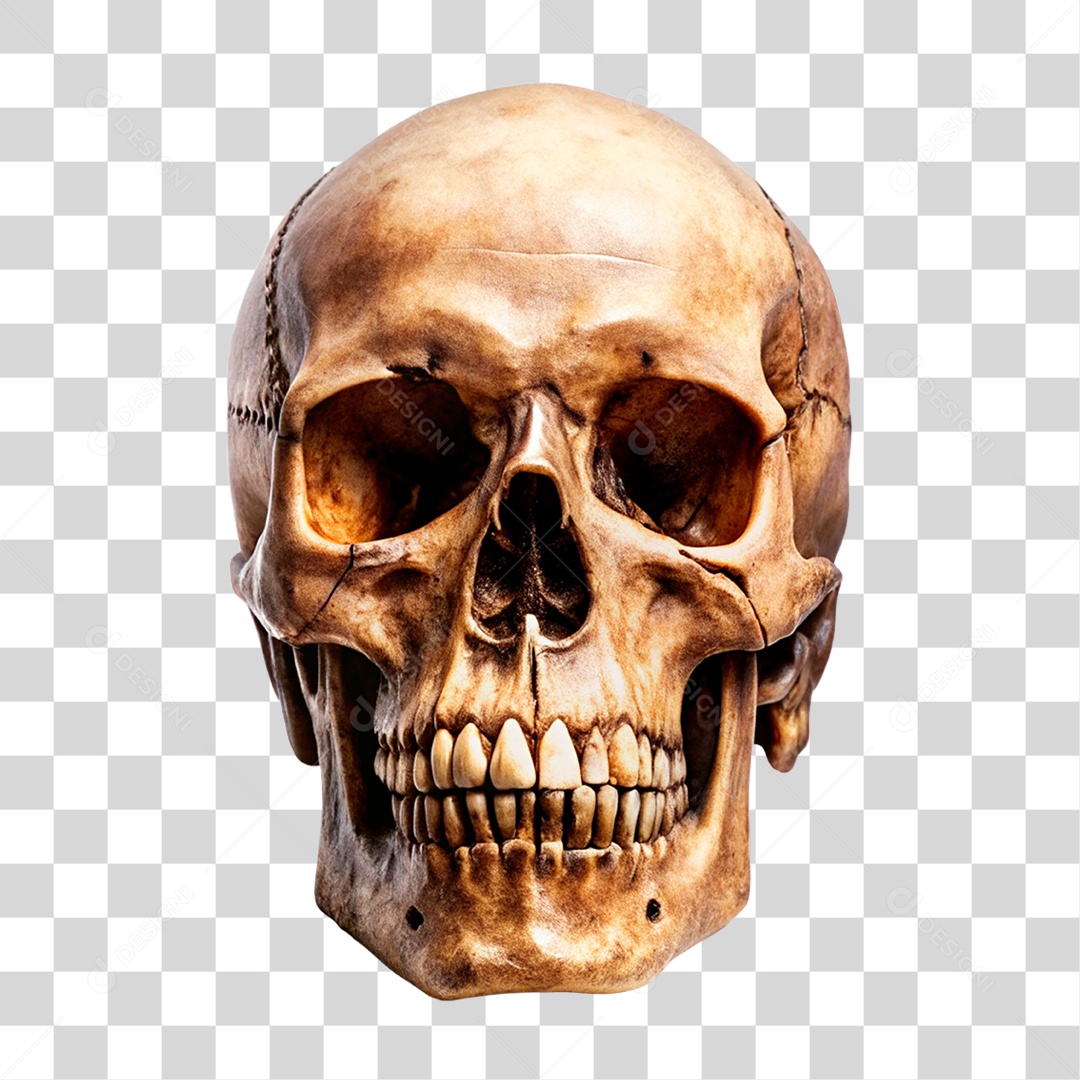 Caveira Antiga PNG Transparente