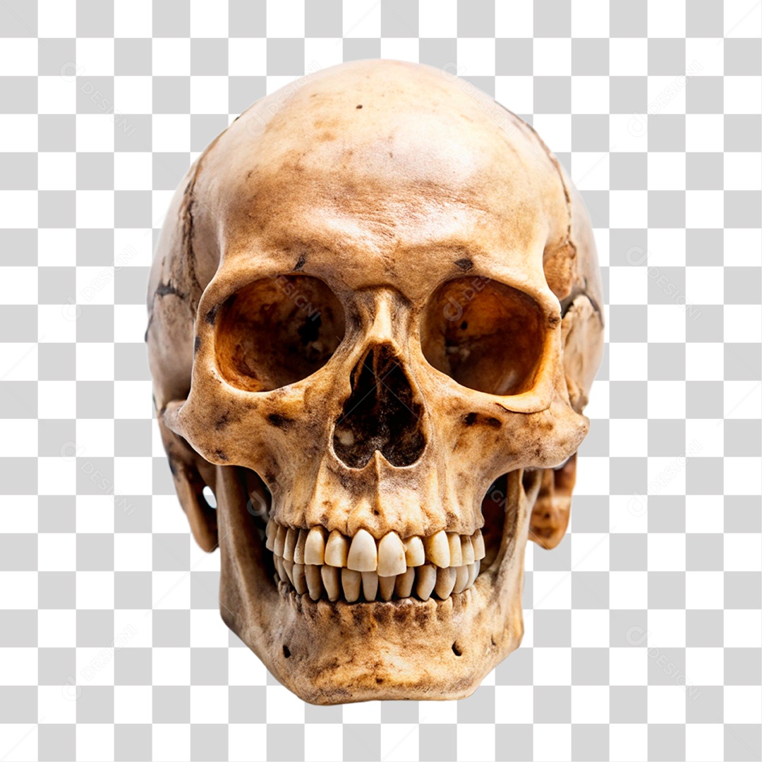 Caveira Antiga PNG Transparente