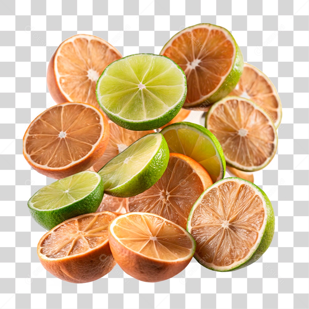 Limões Fatiados PNG Transparente