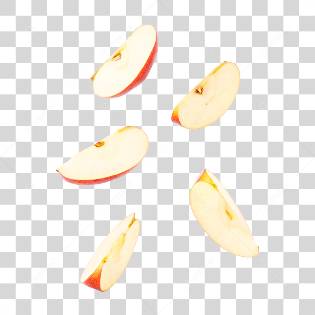 Maçã Fatiada PNG Transparente