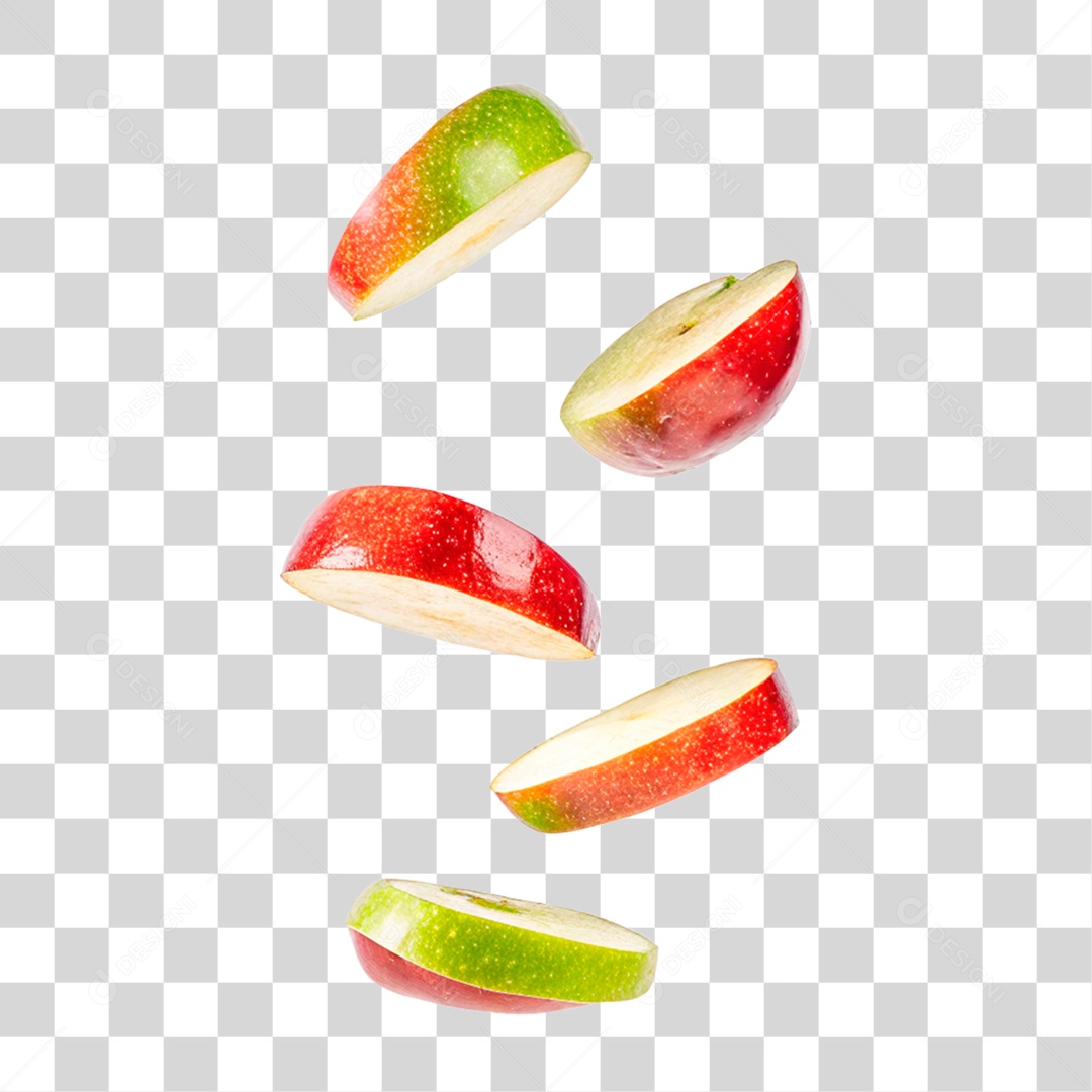 Maçã Fatiada PNG Transparente