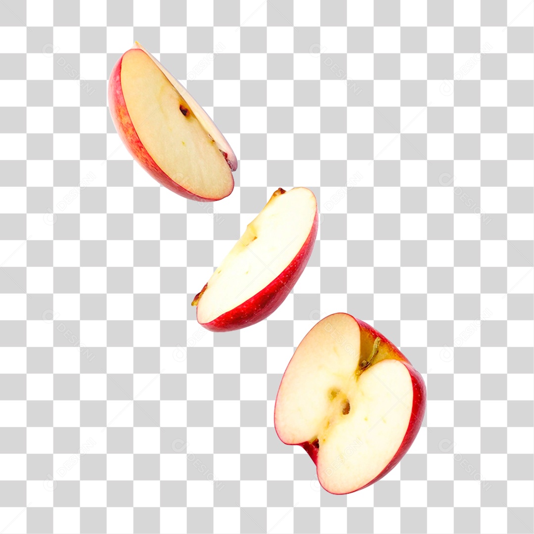 Maçã Fatiada PNG Transparente