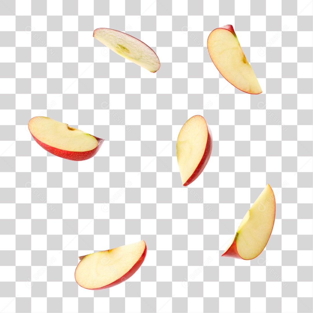Maçã Fatiada PNG Transparente