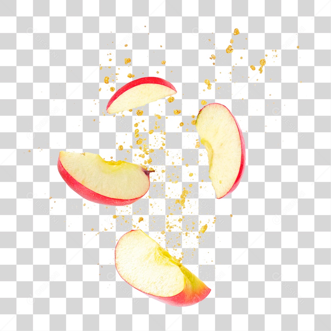 Maçã Fatiada PNG Transparente