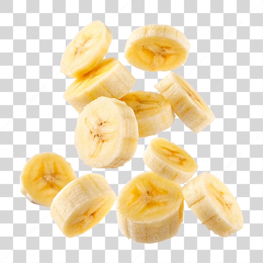 Banana Fatiada PNG Transparente