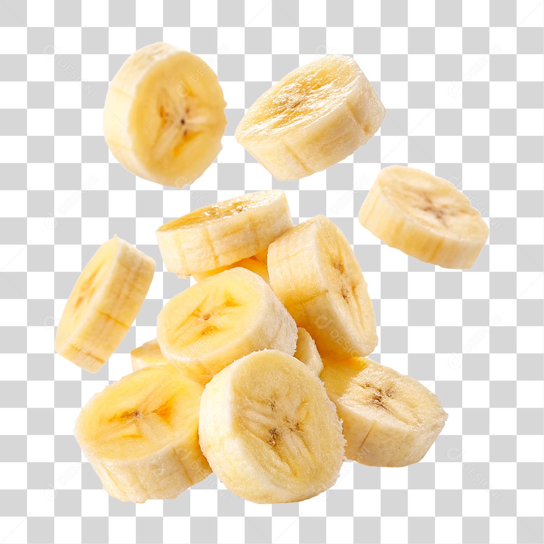 Banana Fatiada PNG Transparente