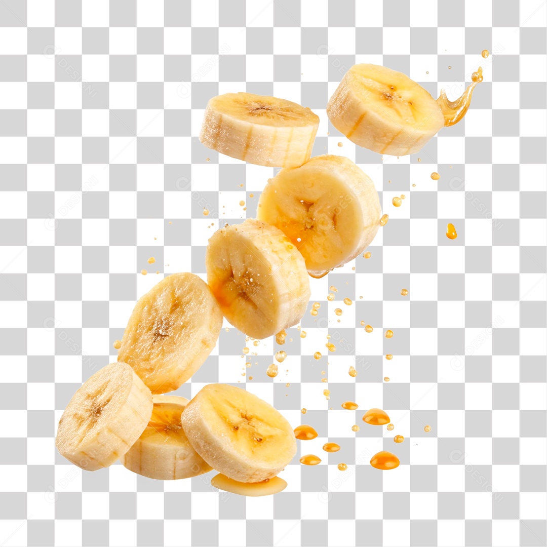 Banana Fatiada PNG Transparente