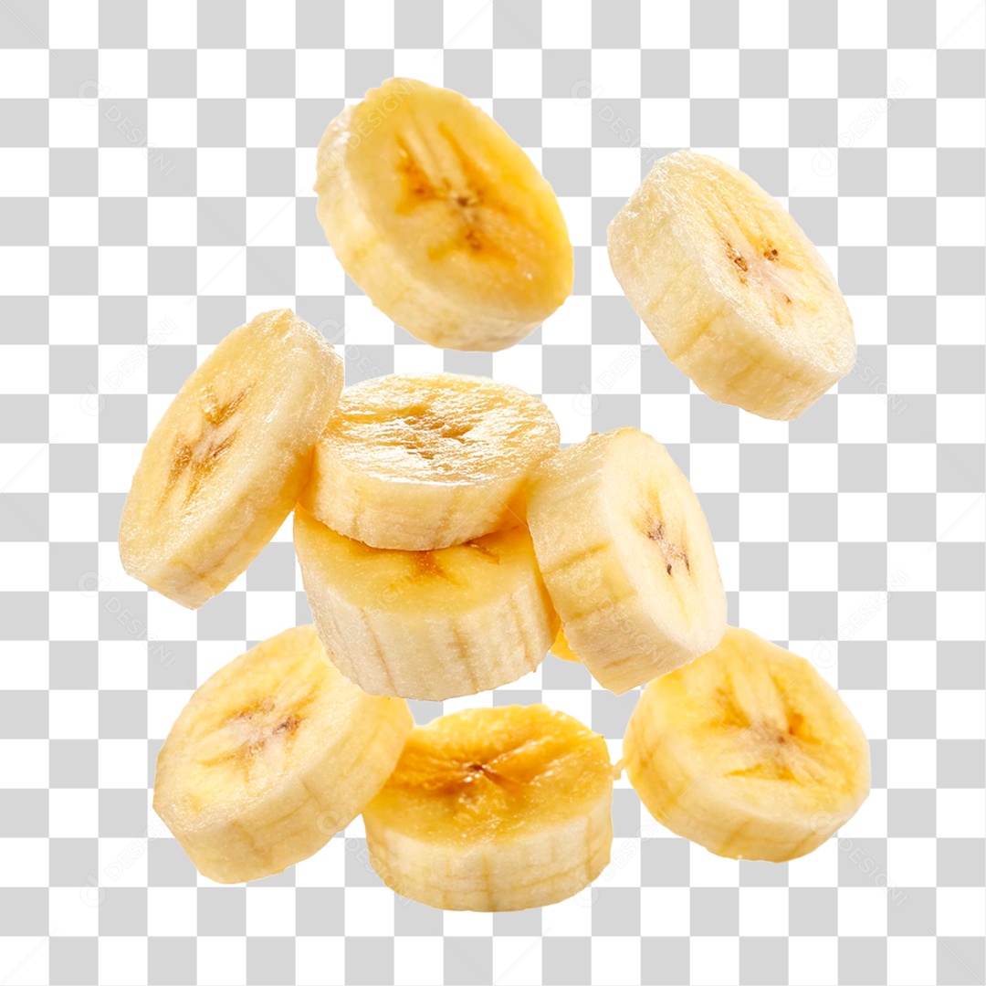 Banana Fatiada PNG Transparente