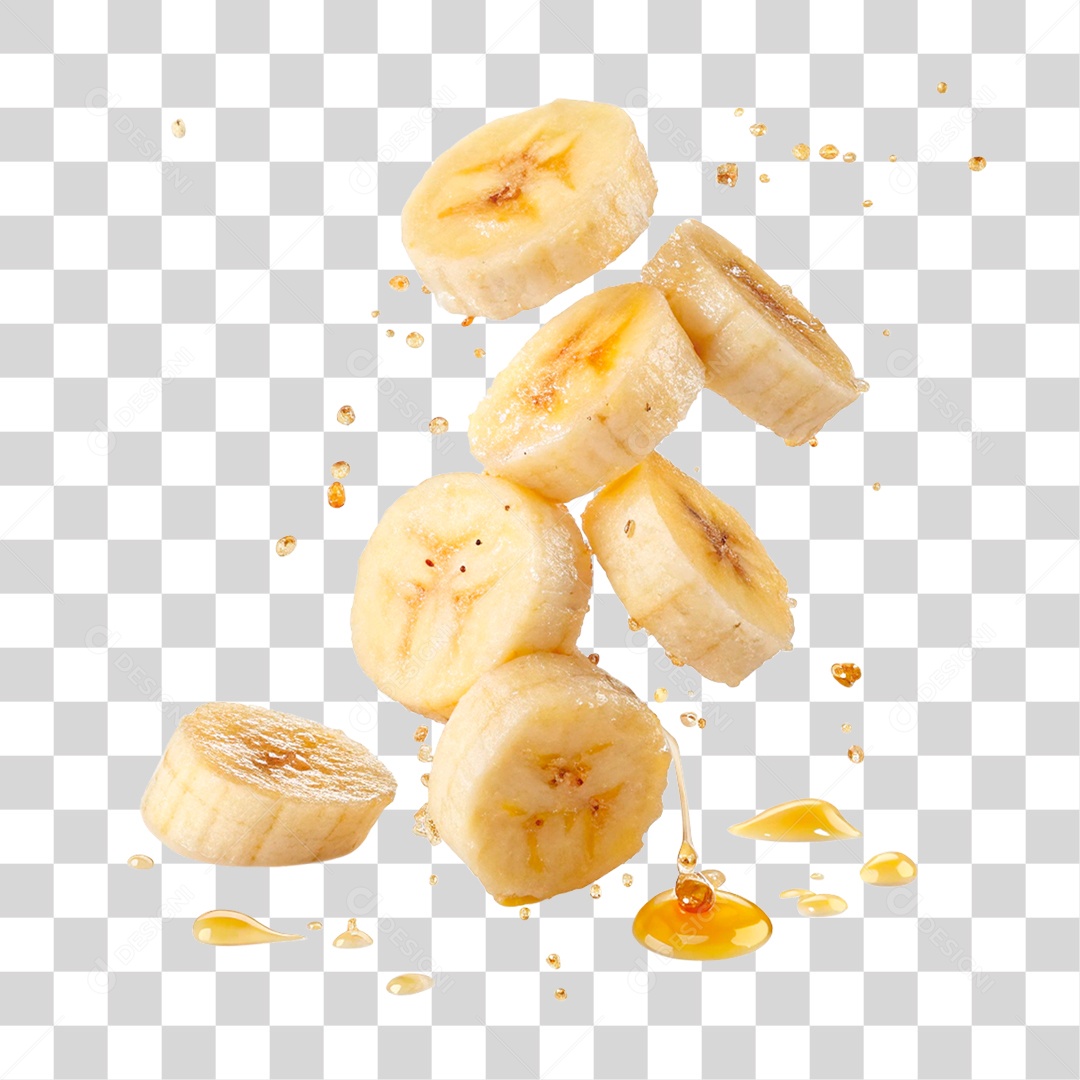 Banana Fatiada PNG Transparente
