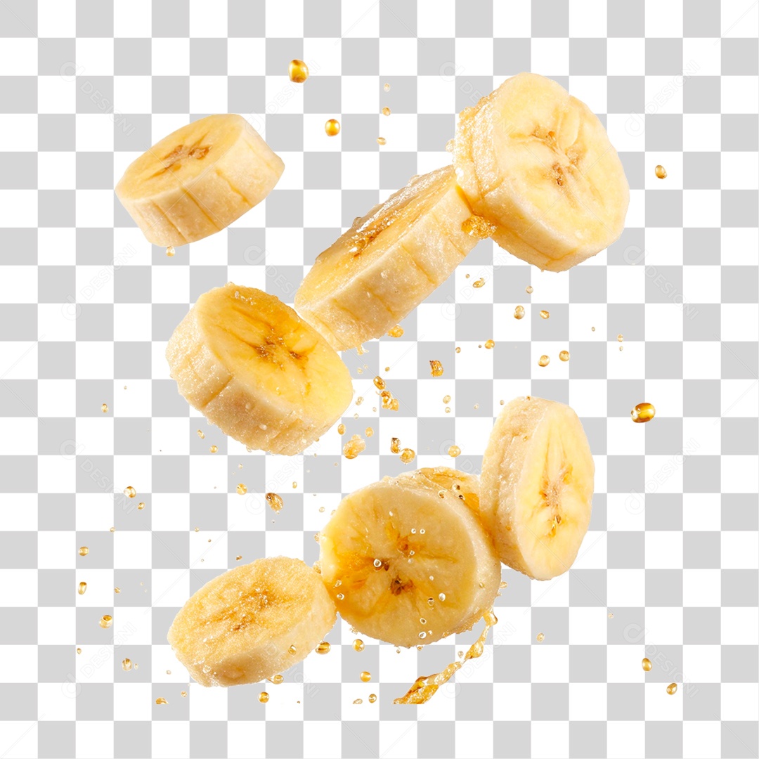 Banana Fatiada PNG Transparente