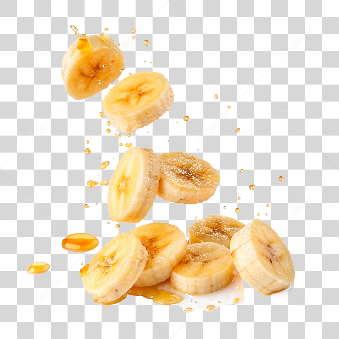 Banana Fatiada PNG Transparente